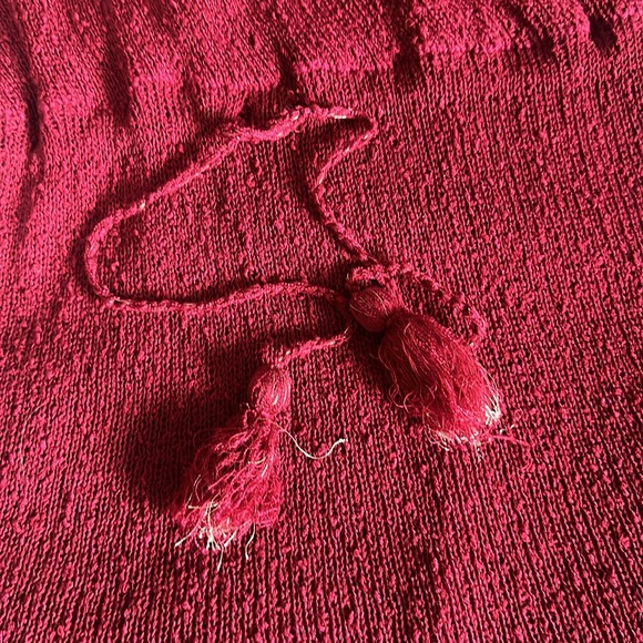 L space maroon sheer coverup dress with bell sleeves size medium - Picture 3 of 5